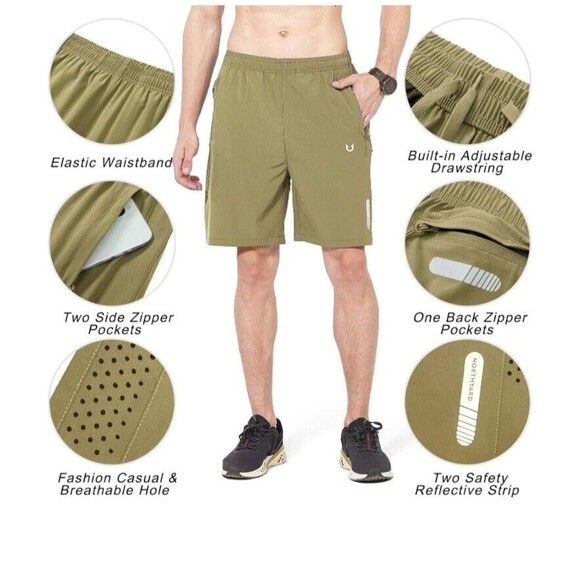 NORTHYARD Men's Running Shorts Size XL Quick Dry Dark Gray Beach Activewear - Picture 4 of 13
